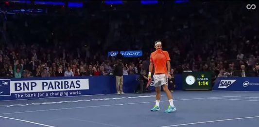 Federer, Dimitrov, exhibition, enfant