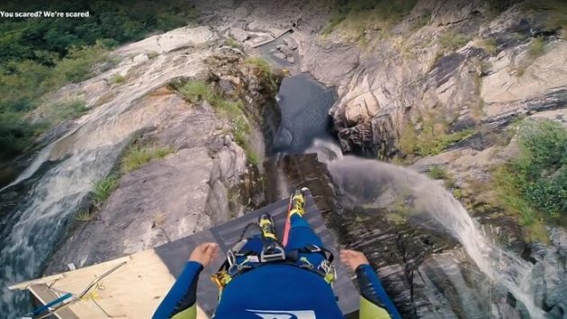 Laso Schaller, record, plongeon, cascade